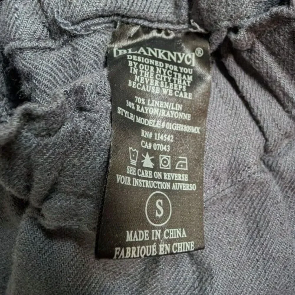 NWT BLANKNYC Gray Linen Blend Paperbag Waist Shorts Women's Small Casual Summer